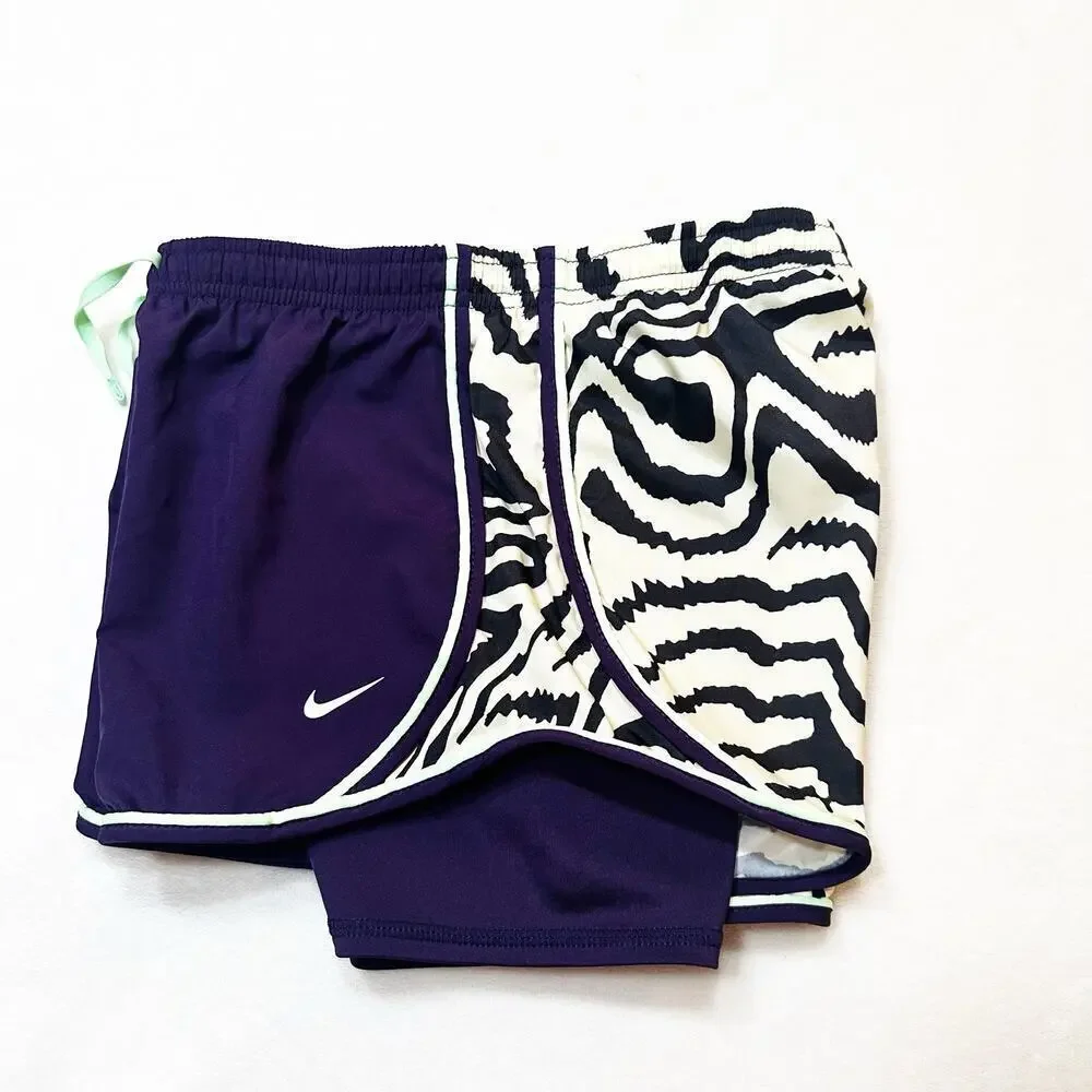 Nike Dri-Fit Purple Animal Print Shorts sz M Dri FIt Tempo Printed Shorts